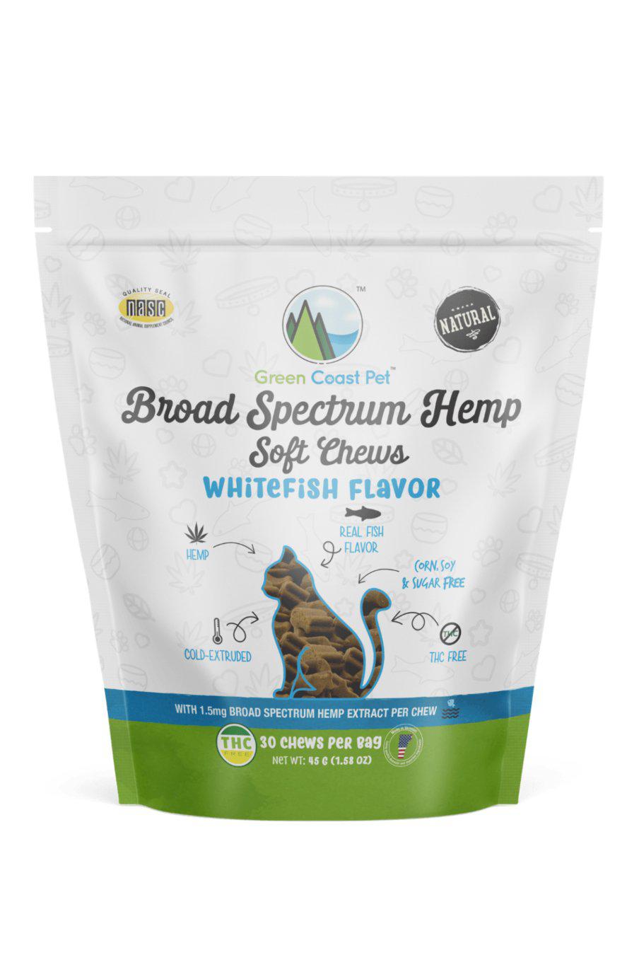 Green Coast Pet Whitefish Hemp Chew Cat Supplement